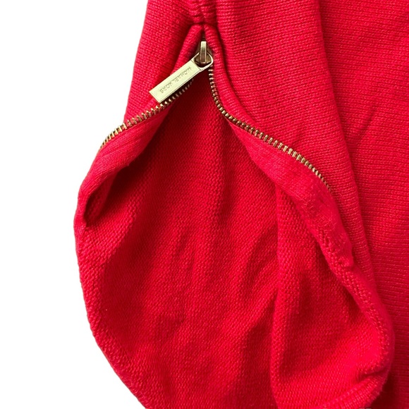 Michael Michael Kors Women's Red W/ Gold Zipper Accent Knit Sweater Size… - Picture 4 of 9